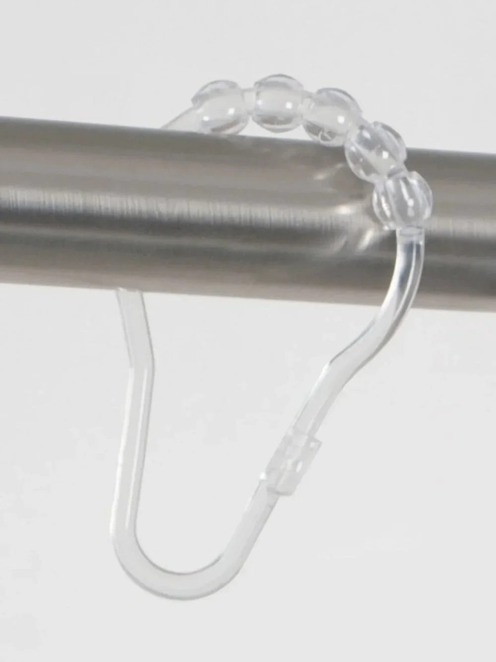 Mainstays Shower Curtain Rollerball Hooks, Easy Gliding, Clear, Set of 12